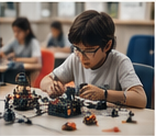 Robotik proje üzerinde çalışan öğrenci